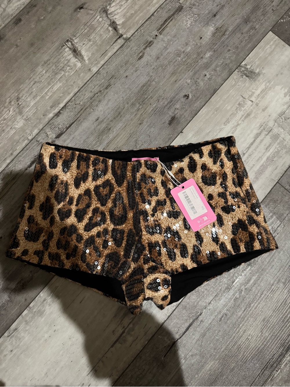 Edikted sequin leopard micro shorts